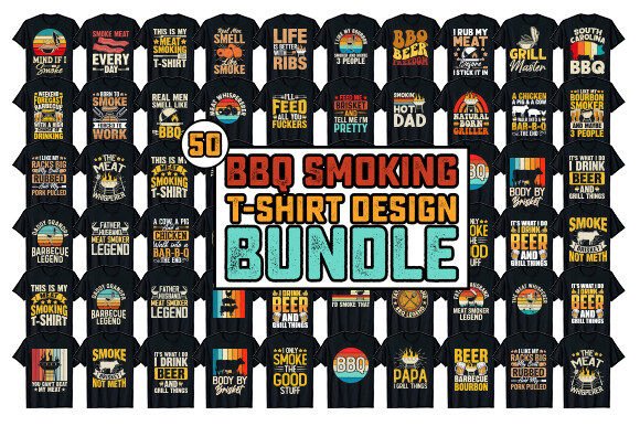 BBQ Smoking T-shirt Design Bundle