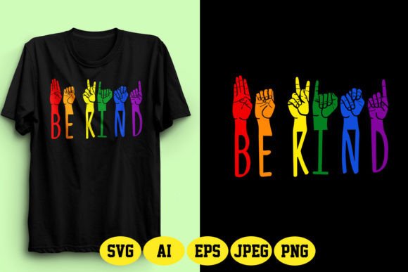 Be Kind ASL T Shirt Design 11