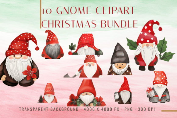 Christmas Gnome Clip Art Bundle of Joy