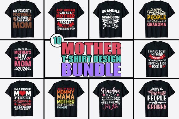 Funny Mother’s Day T-shirt Design Bundle