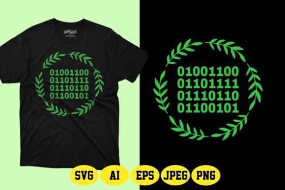 I Love You Binary Code T-shirt Design