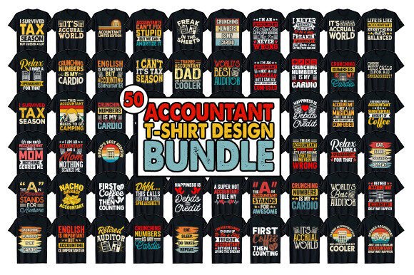 Vintage Accountant T-shirt Design Bundle