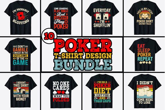 Vintage Poker T-shirt Design Bundle: A Comprehensive Guide to Retro Casino Graphics for Merchants